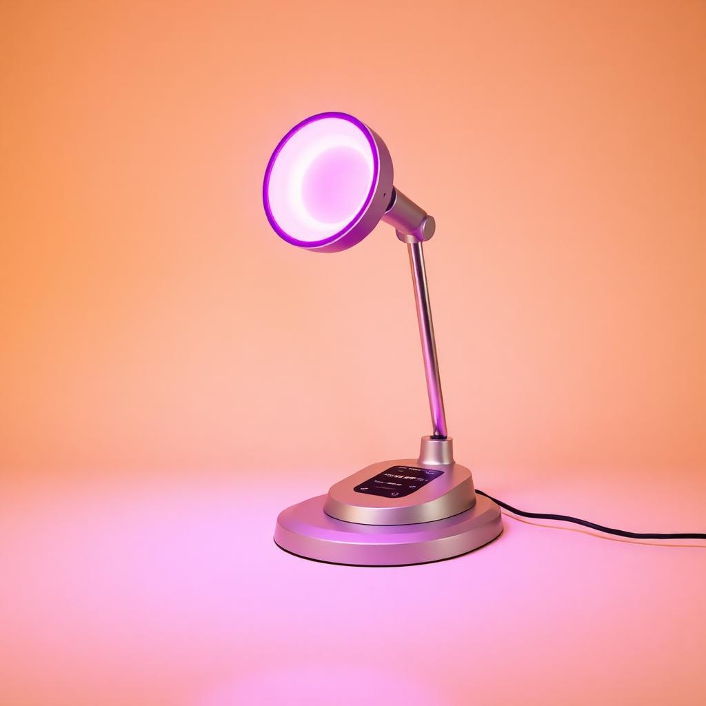 Halo Desk Lamp — Focus mode, with a violet edge.